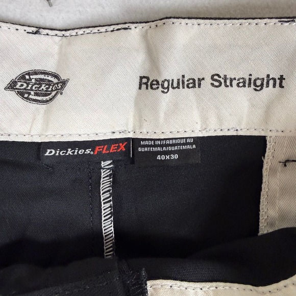 Dickies Flex Cargo Pants Mens 40x30 Black Regular Fit Straight Leg Work Trousers - Picture 2 of 11